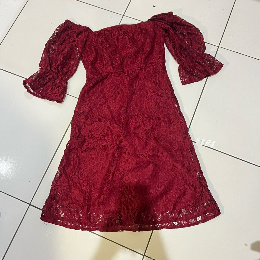 kebaya merah, kebaya brokat modern, dress undangan