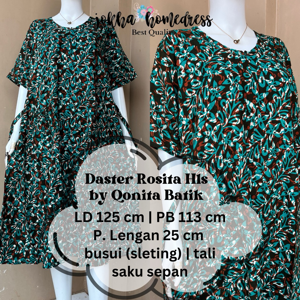 (Ld 125) Daster Rosita Busui Hls by Qonita Batik Pekalongan 100% ORI