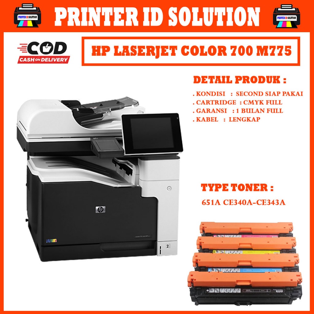 HP Laserjet Pro 700 m775 MFP PRINTER  A3 Color Multifungsi
