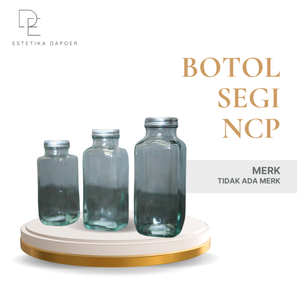 Botol Segi Kaca 500ml/350ml/250ml