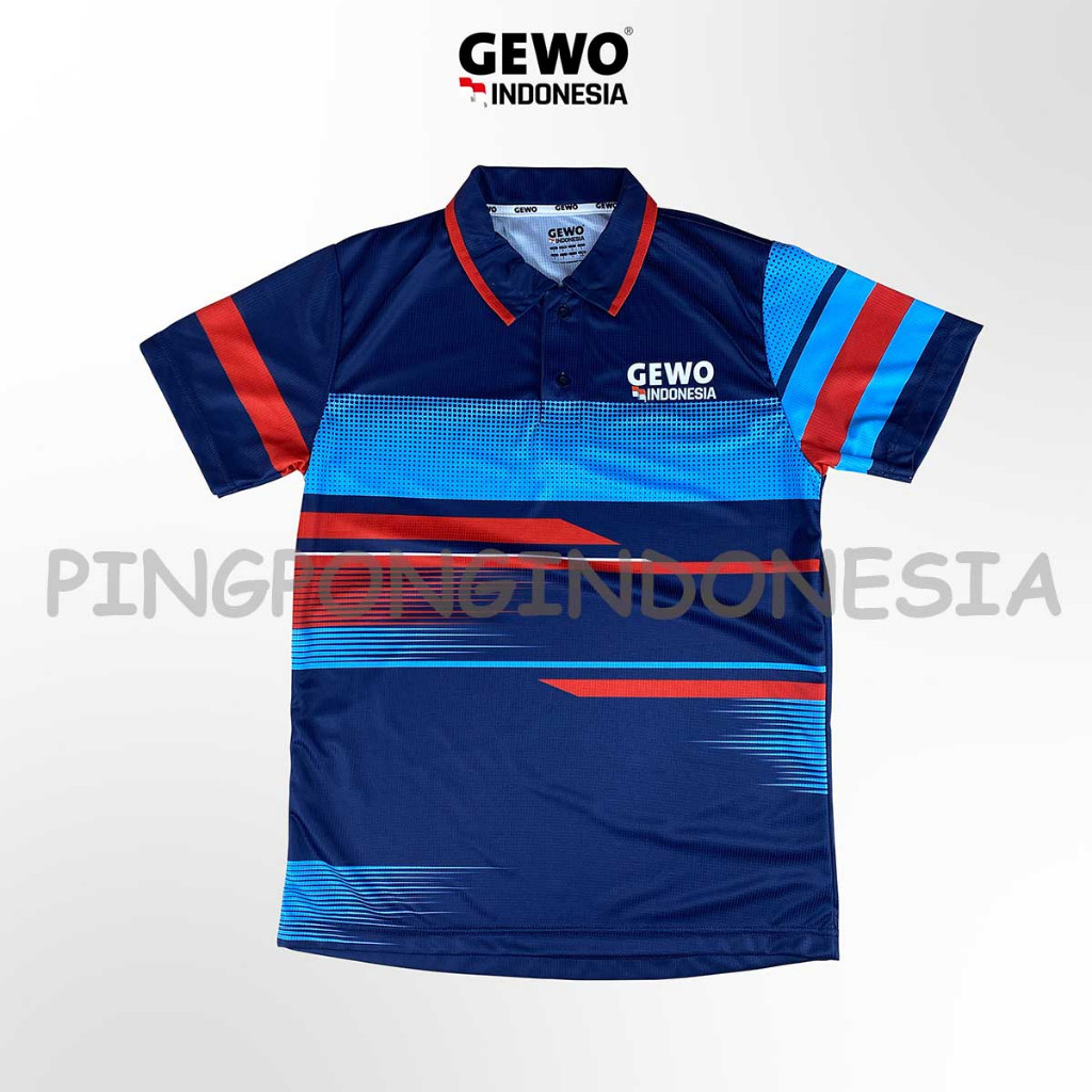 GEWO Polo Shirt Sarno - Baju Gewo Kaos Pingpong Tenis Meja Sport Jersey Gewo Indonesia Baju Olahraga