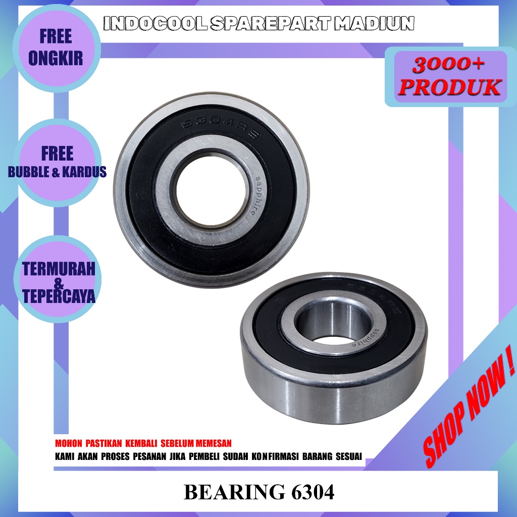 6304 LAHER / BEARING LAKER / SPAREPART BEARING 6304