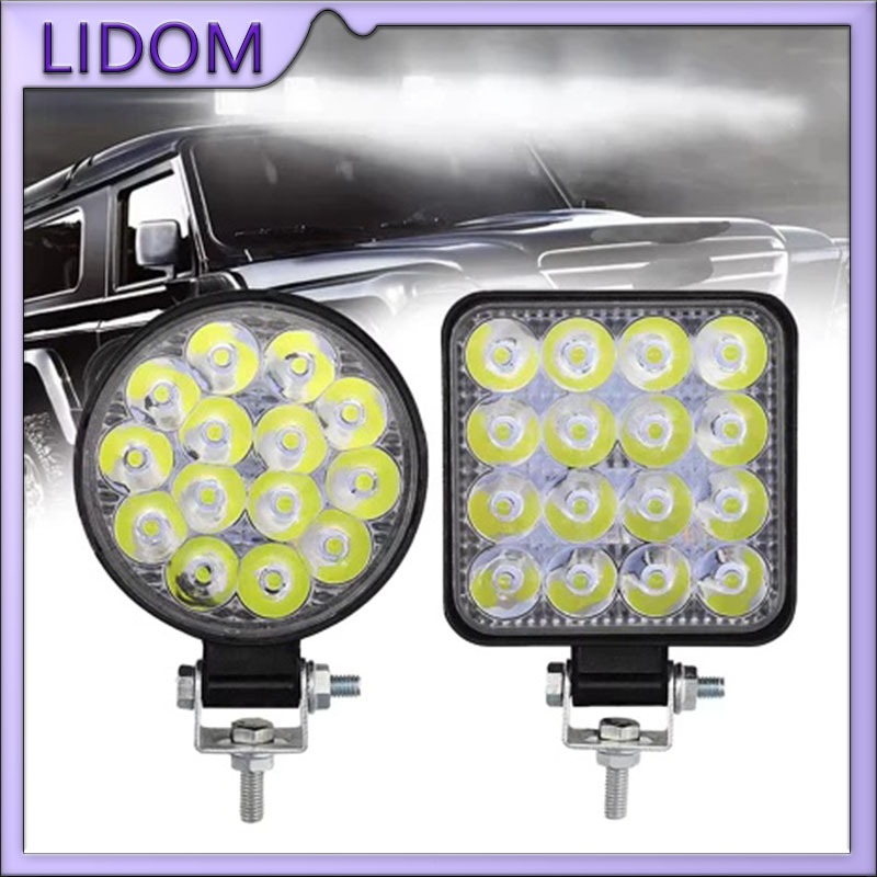 2PCS Lampu Tembak Sorot LED Mobil Worklight 16 Mata Lampu Sorot Otomatis Tahan Air Lampu Sorot Mobil