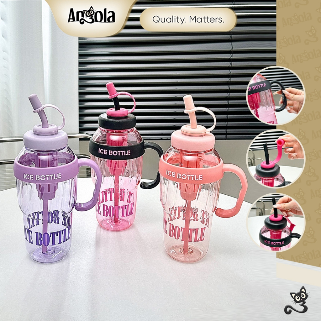 ANGOLA Tumbler 2IN1 1.2L Botol Minum Anti Bocor W09 Botol dengan Sedotan Higienis & Saringan Teh