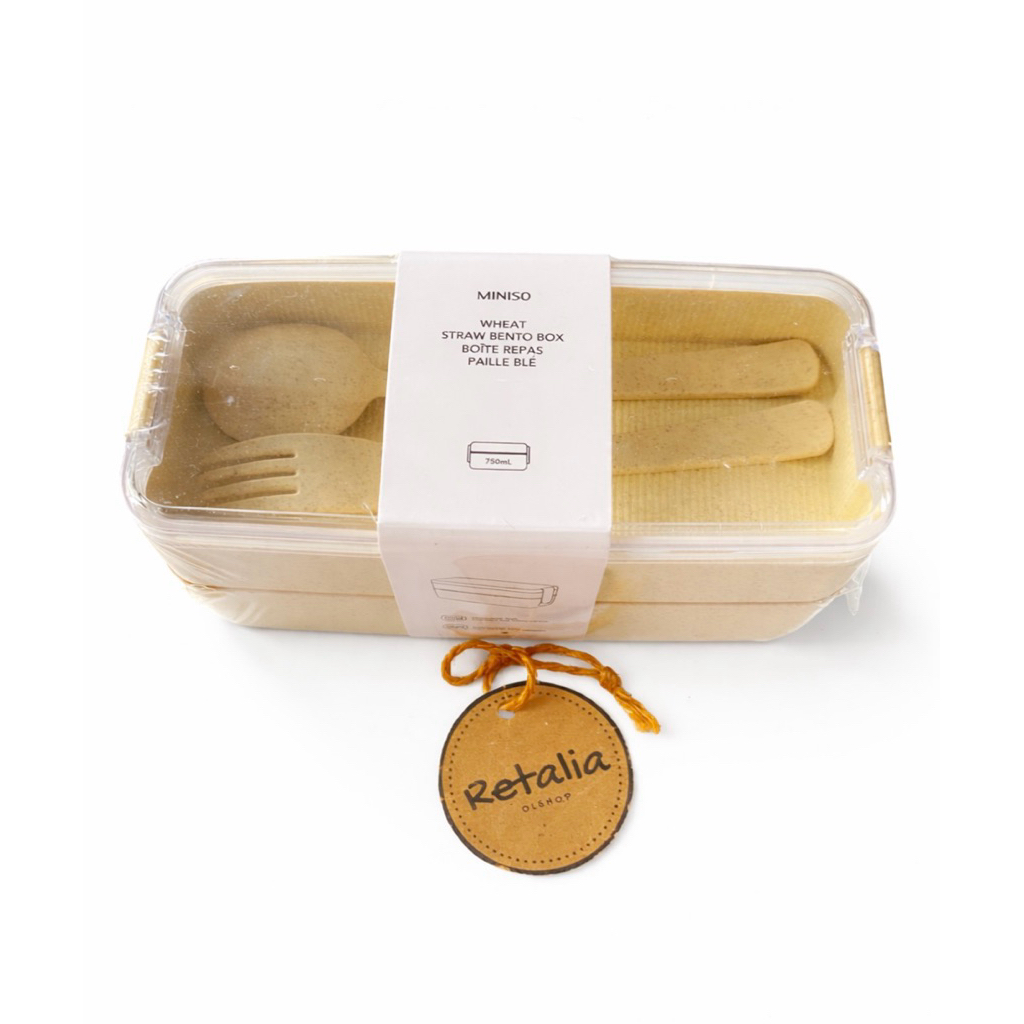 Lunch Box Miniso 2 Tingkat / Tempat Makan Miniso / Kotak Makan Miniso