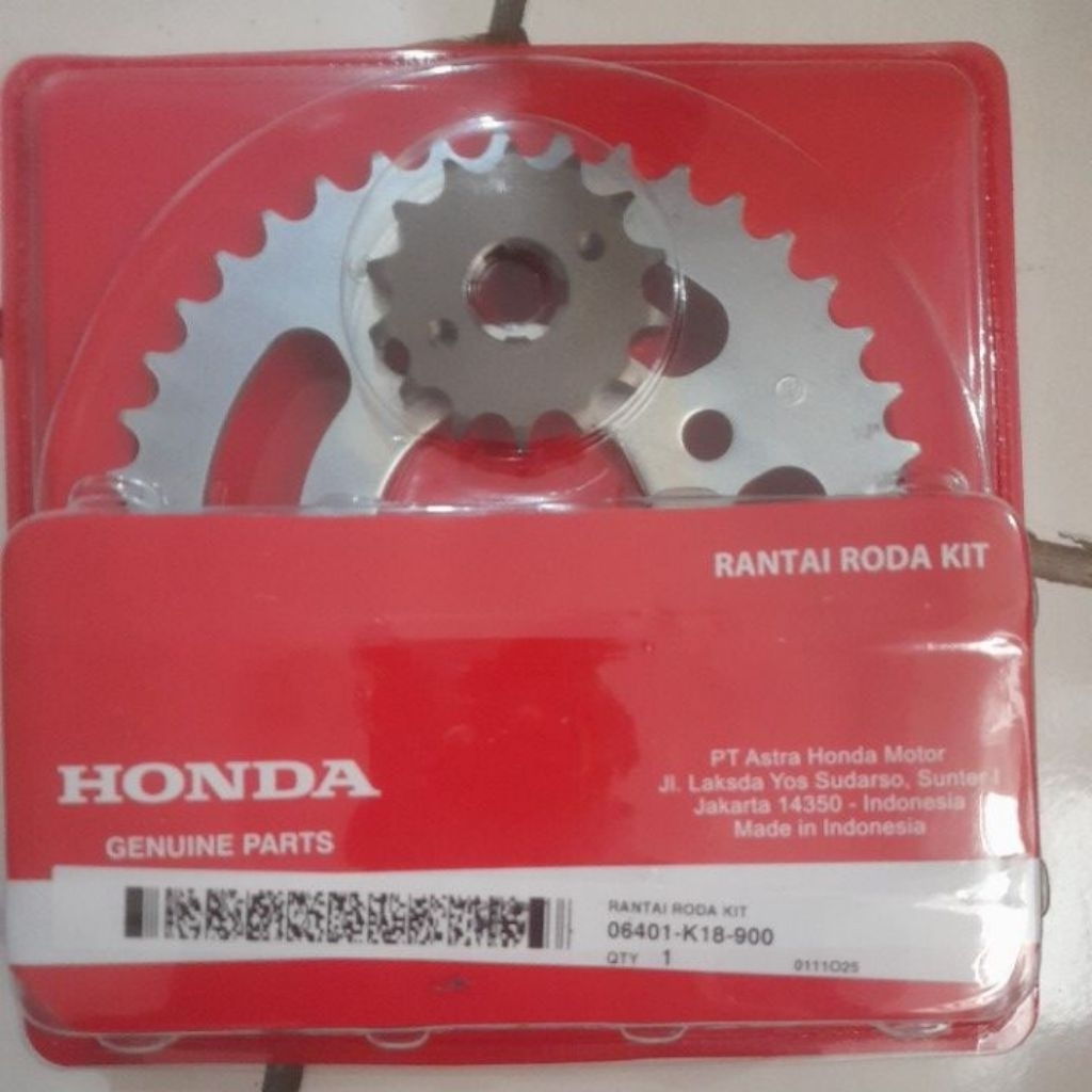 Gear Set, Drive Chain Kit Honda Verza 150 original ahm Honda