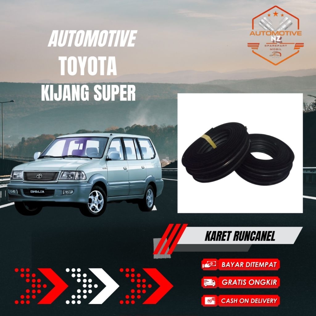 Karet Runcanel Double Satuan Toyota Kijang Super | Karet Kaca Mobil | Sparepart Kijang Super