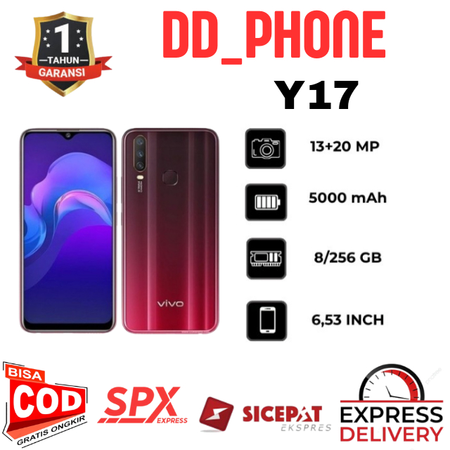 HP VIVO Y17 RAM 8/256GB New 99% Garansi 12 bulan Murah