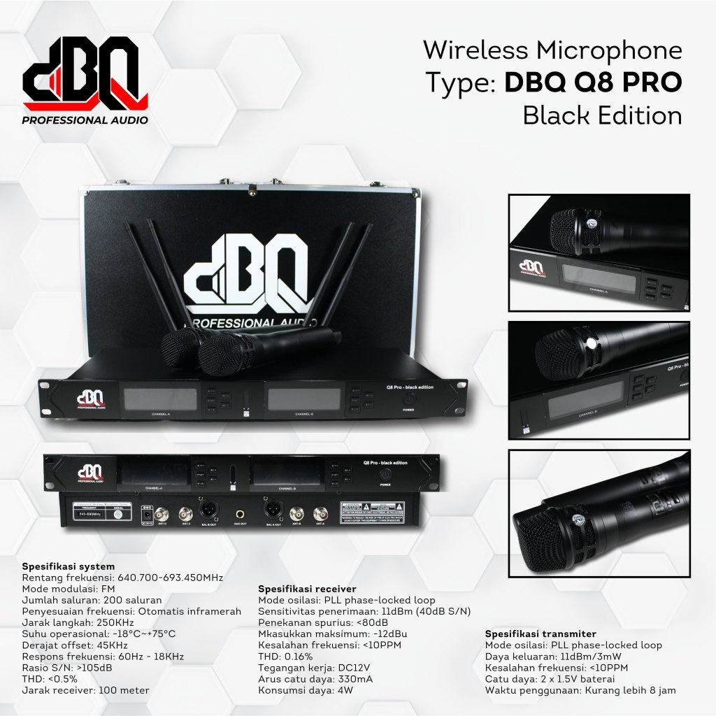 MIC WIRELESS DBQ Q8 PRO BLACK EDITION