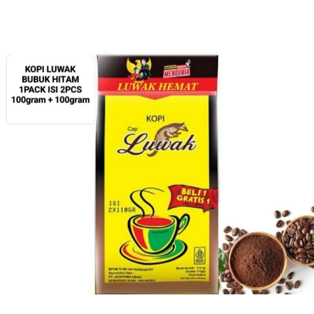 KOPI LUWAK HITAM HEMAT BELI 1 GRATIS 1 (120 grm + 120 grm)