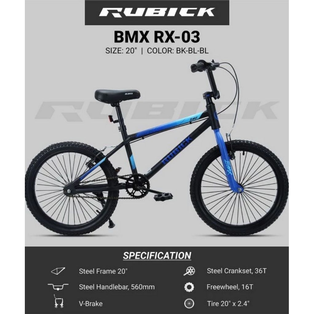 Sepeda BMX 20 Inch Rubick RX 03 Steel Frame