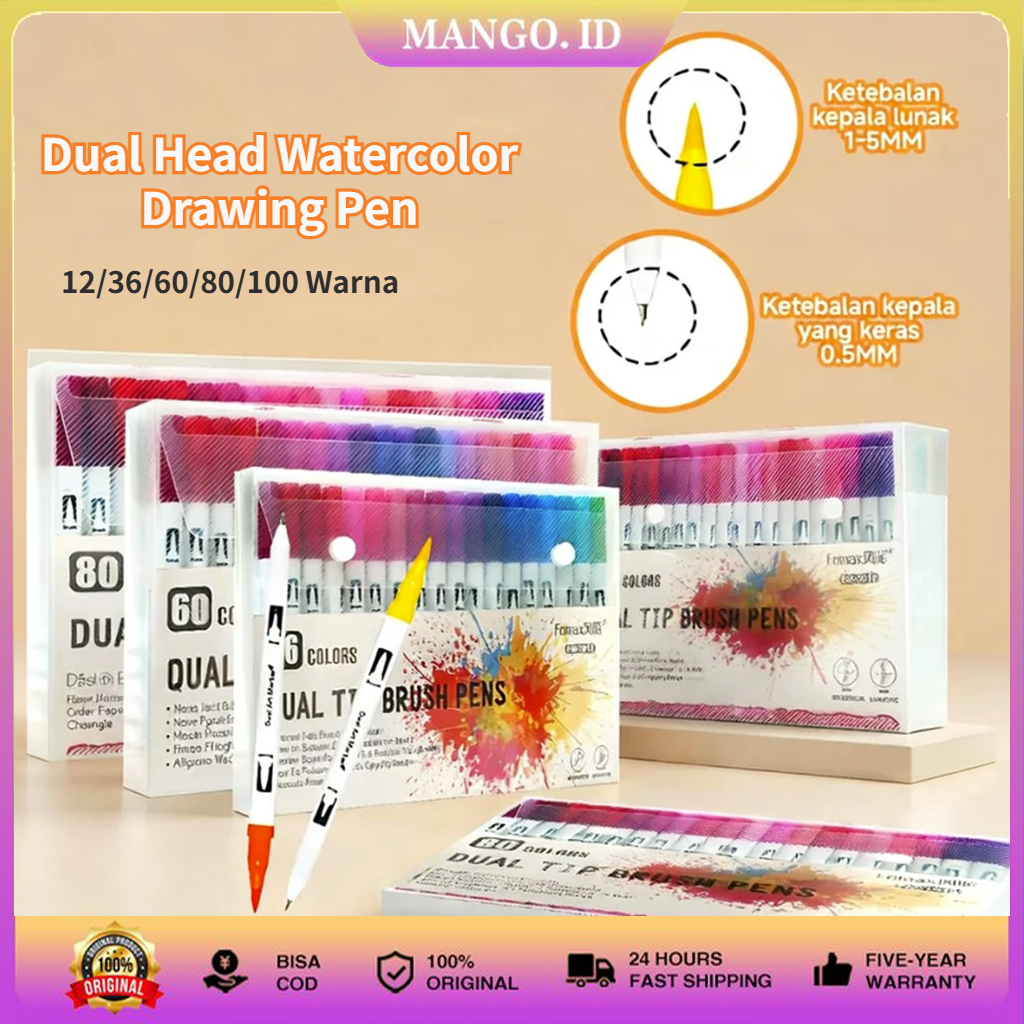 Acrylic Marker Dual Head Watercolor Drawing Pen 12/36/60/80/100 Quick-drying Spidol Akrilik/Set Mark