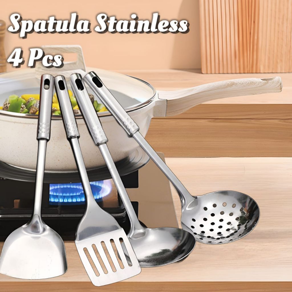 Spatula Stainless Set 4 Pcs Sutil Set Stainless Steel 4 Pcs Set Sutil Sodet