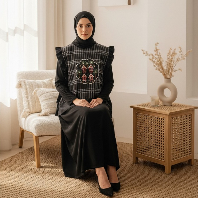 Dewi Sambi - Bolero Tenun Bordir | Blazer Vest Bolero Outer Tenun Bordir