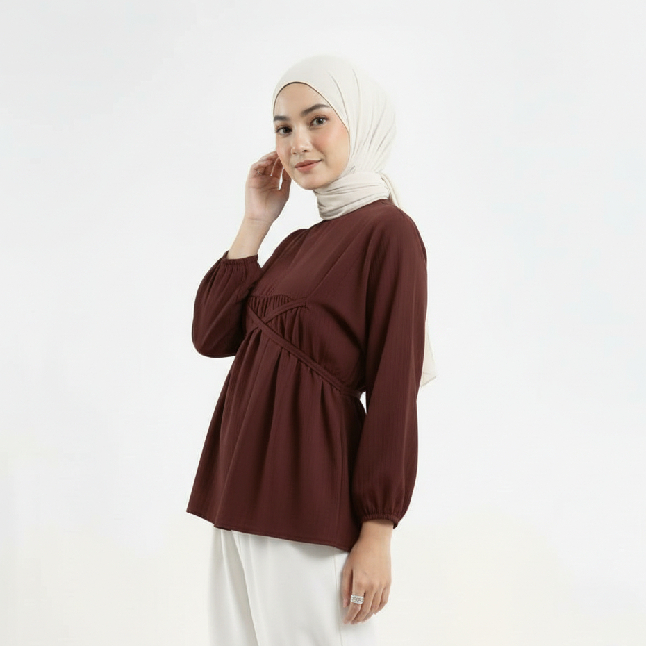 CALTHA Blouse Lumy Lengan Balon Blus Tali Atasan Wanita LD 120