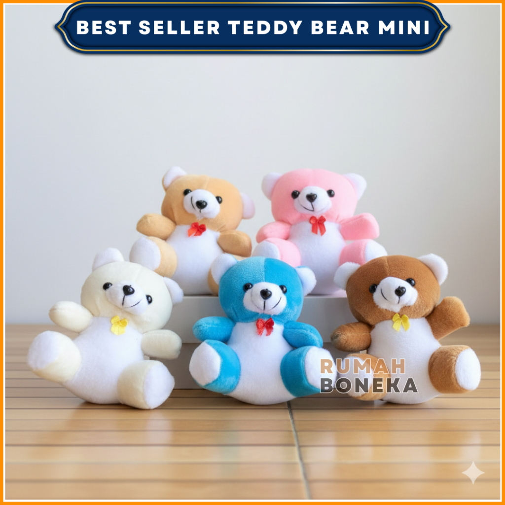 [GROSIR] Boneka Bear Mini 12cm Lucu Souvenir Buket Bunga Hadiah Hampers Lahiran