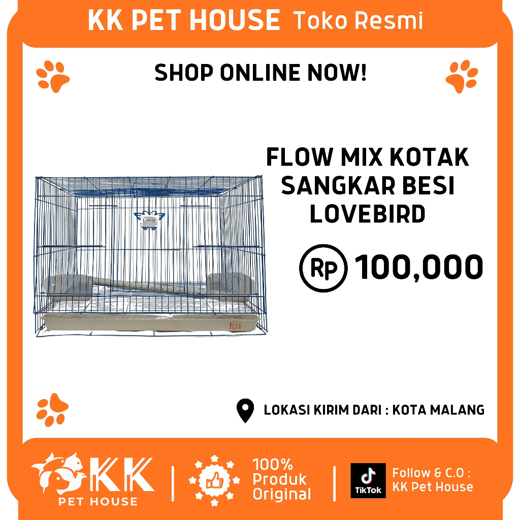 0616-FLOW MIX KOTAK SANGKAR BESI LOVEBIRD