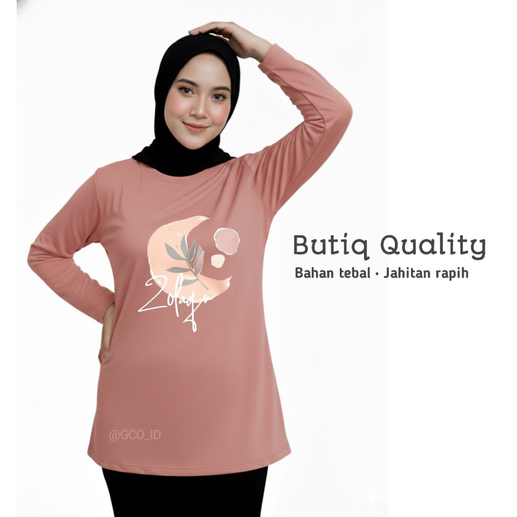 Semitunik Oversize Zolaqu Original Terbaru 2025 Motif Terbatas | Kaos Wanita Dewasa Pink Peach Motif
