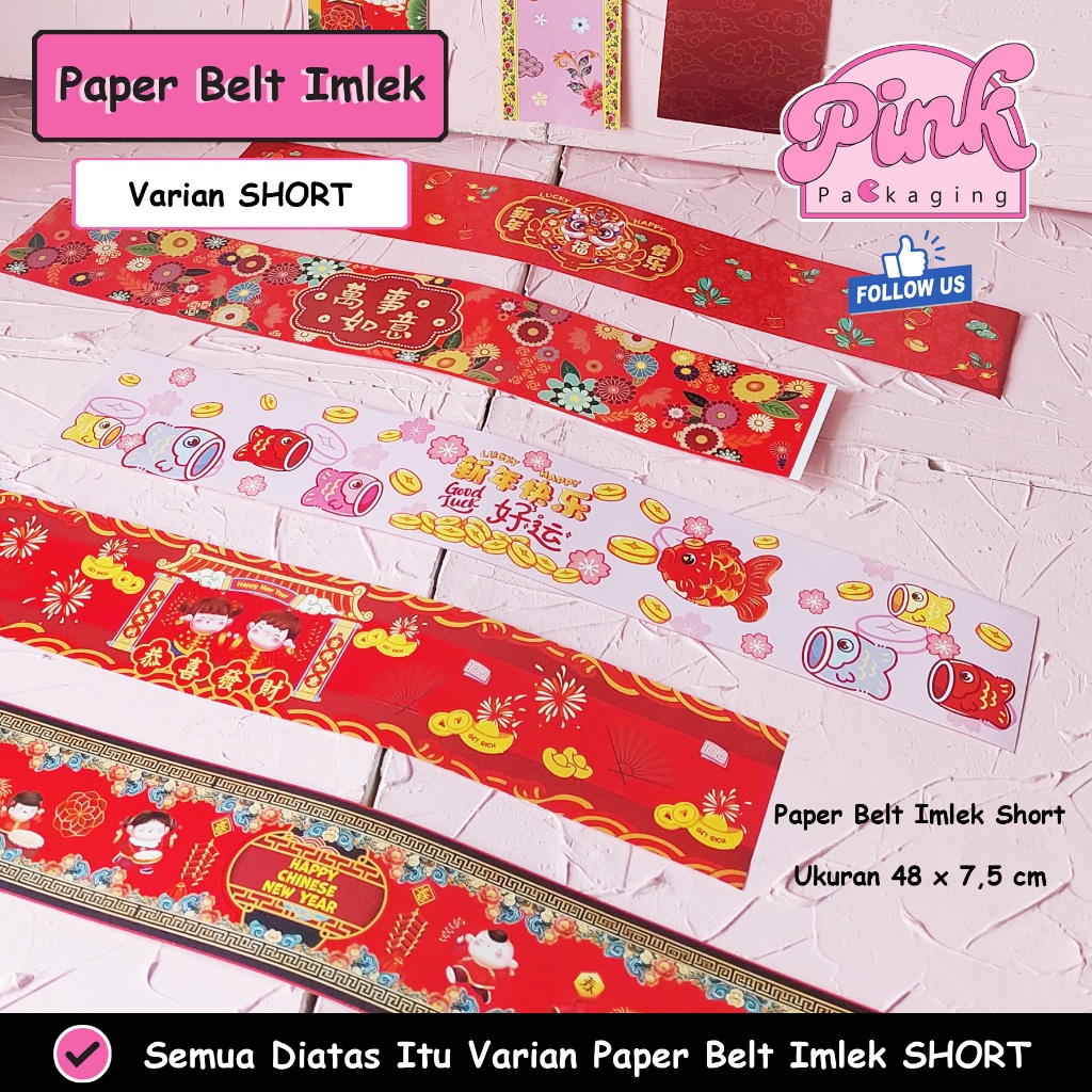 Paper Belt Natal Imlek Idul Fitri Happy Birthday Thank You Ukuran Panjang & Pendek Ivory Tebal
