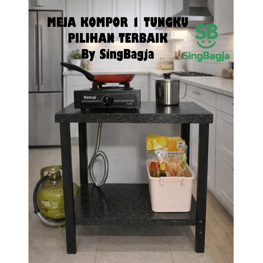 SingBagja Meja kompor 1 tungku meja kompor gas rak kompor 1 tungku