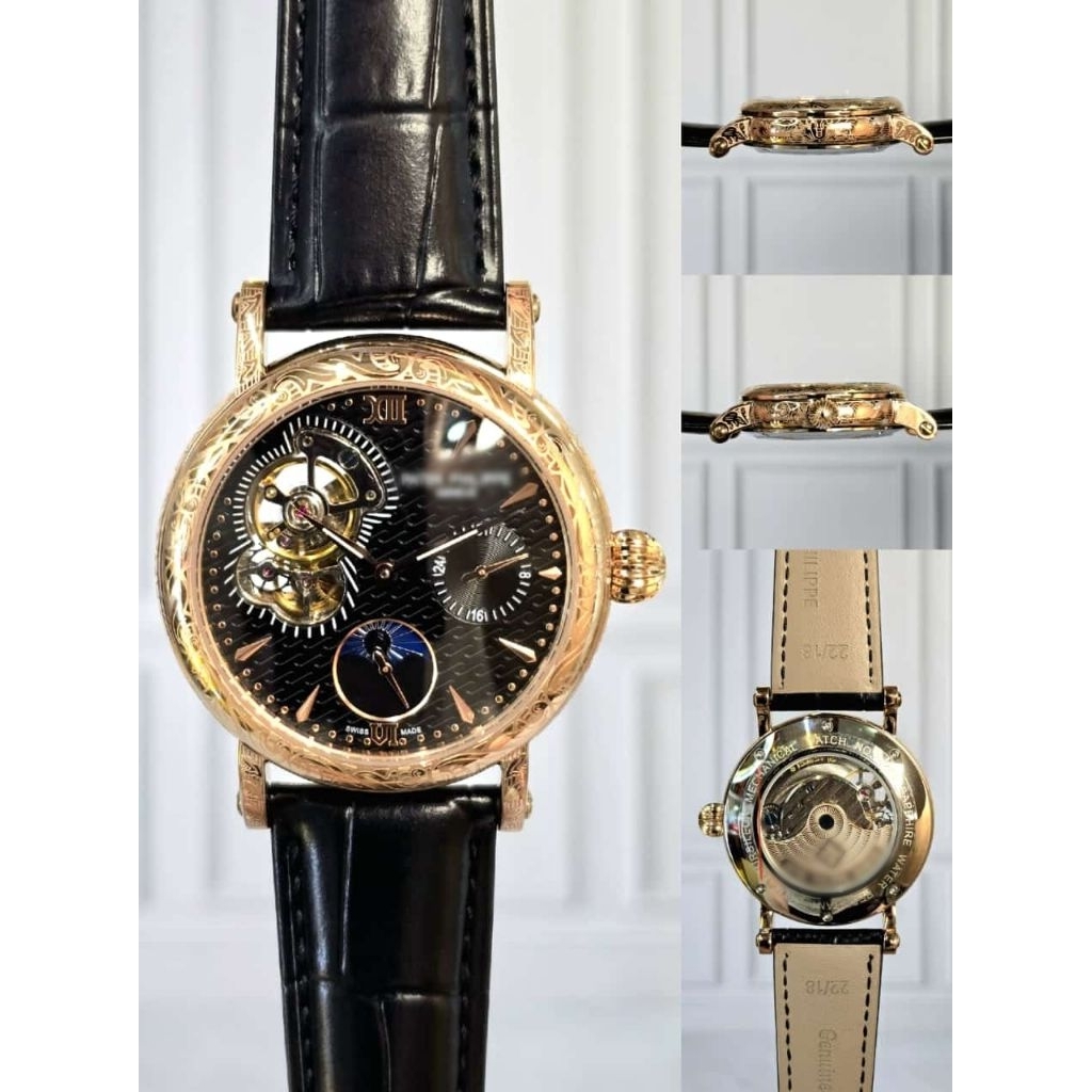 Jam Tangan PTK Tattoo Moonphase Automatic Stainless Leather