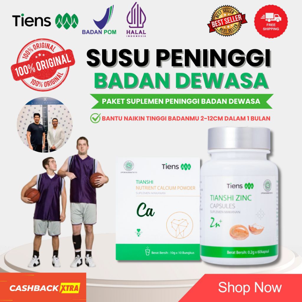 Susu peninggi badan usia 20 tahun ke atas - nutrisi tinggi badan - susu calsium & zinc original tien