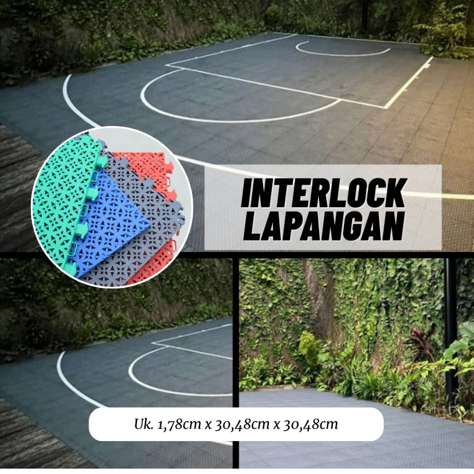 Lantai Interlock Lapangan Basket, Badminton, Voli, Futsal Indoor Outdoor