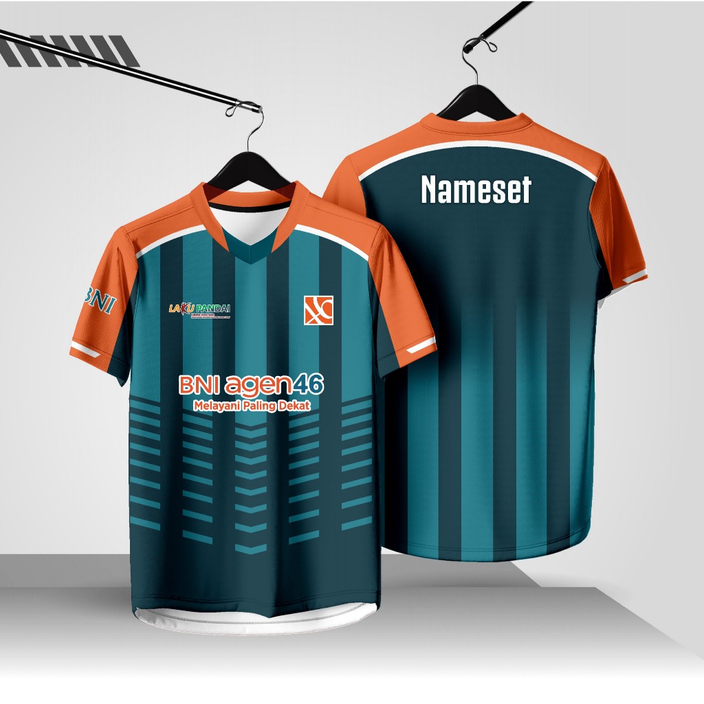 Kaos Agen BNI 46/BNI 46/Bank BNI Garis Dry Fit Premium