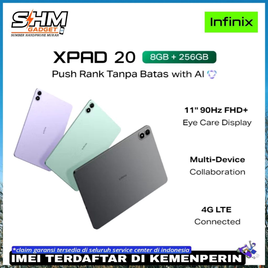 Infinix XPAD 20 Tablet 11 Inch FHD+ 90Hz 4G LTE RAM 8GB ROM 256GB Garansi Resmi 1 Tahun