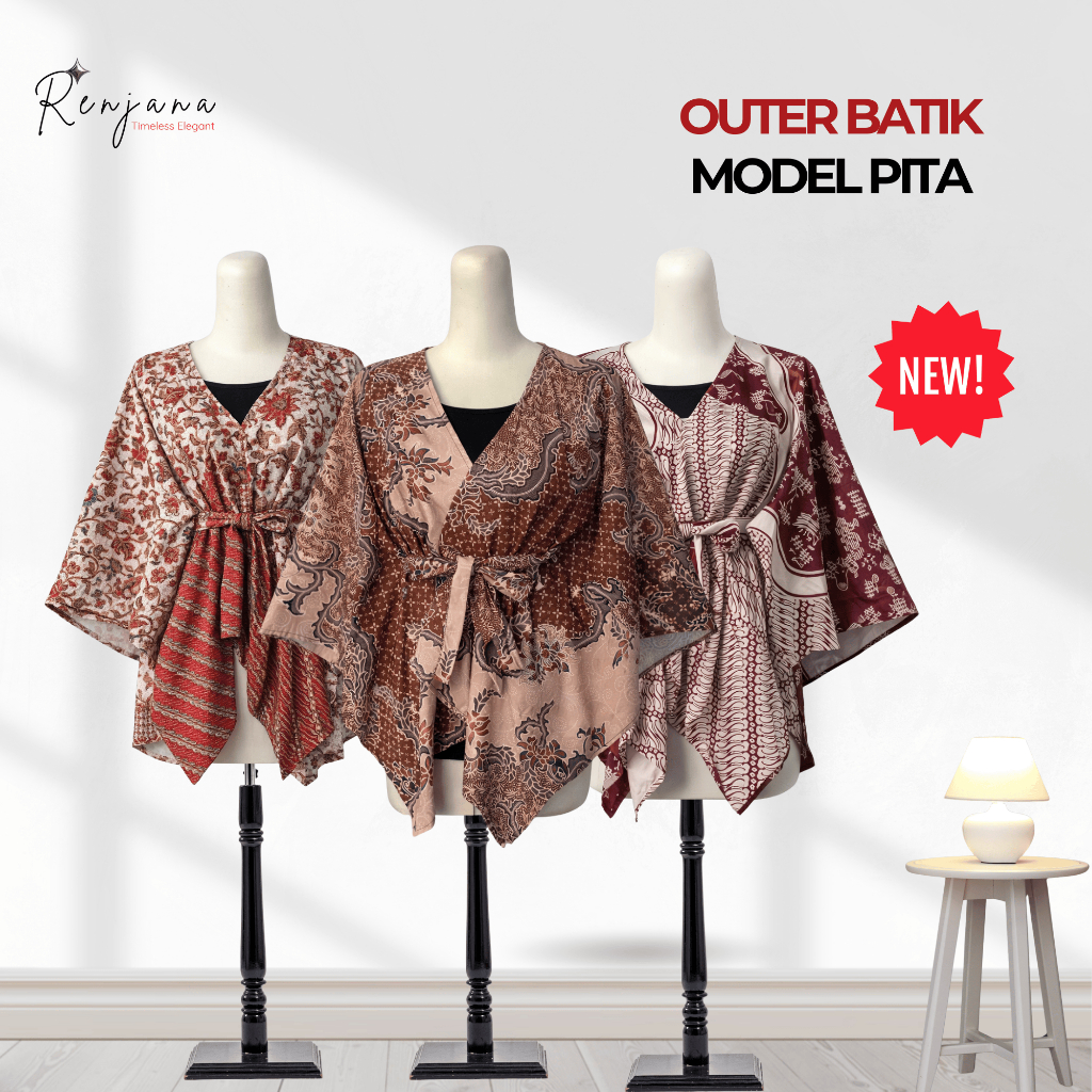 Outer Batik Wanita Modern Model Kimono - Batik Cap Viscose Premium untuk Kondangan & Kantor