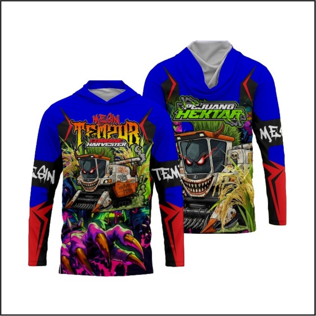 Jersey kupluk Driver Traktor Mesin Tempur lengan panjang printing bahan Dry-fit fashion new 5758