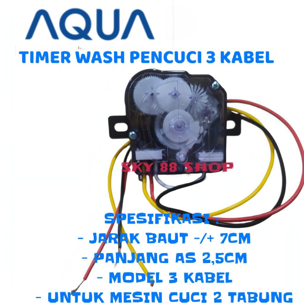 TIMER WASH MESIN CUCI AQUA 2 TABUNG  3 KABEL /  TIMER MESIN CUCI
