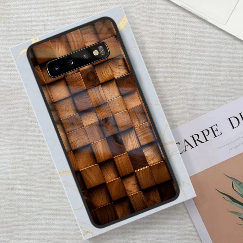 case Kilau SAMSUNG Galaxy S10 S10 PLUS kayu mewah Softcase cover Samsung S10 S10 Plus