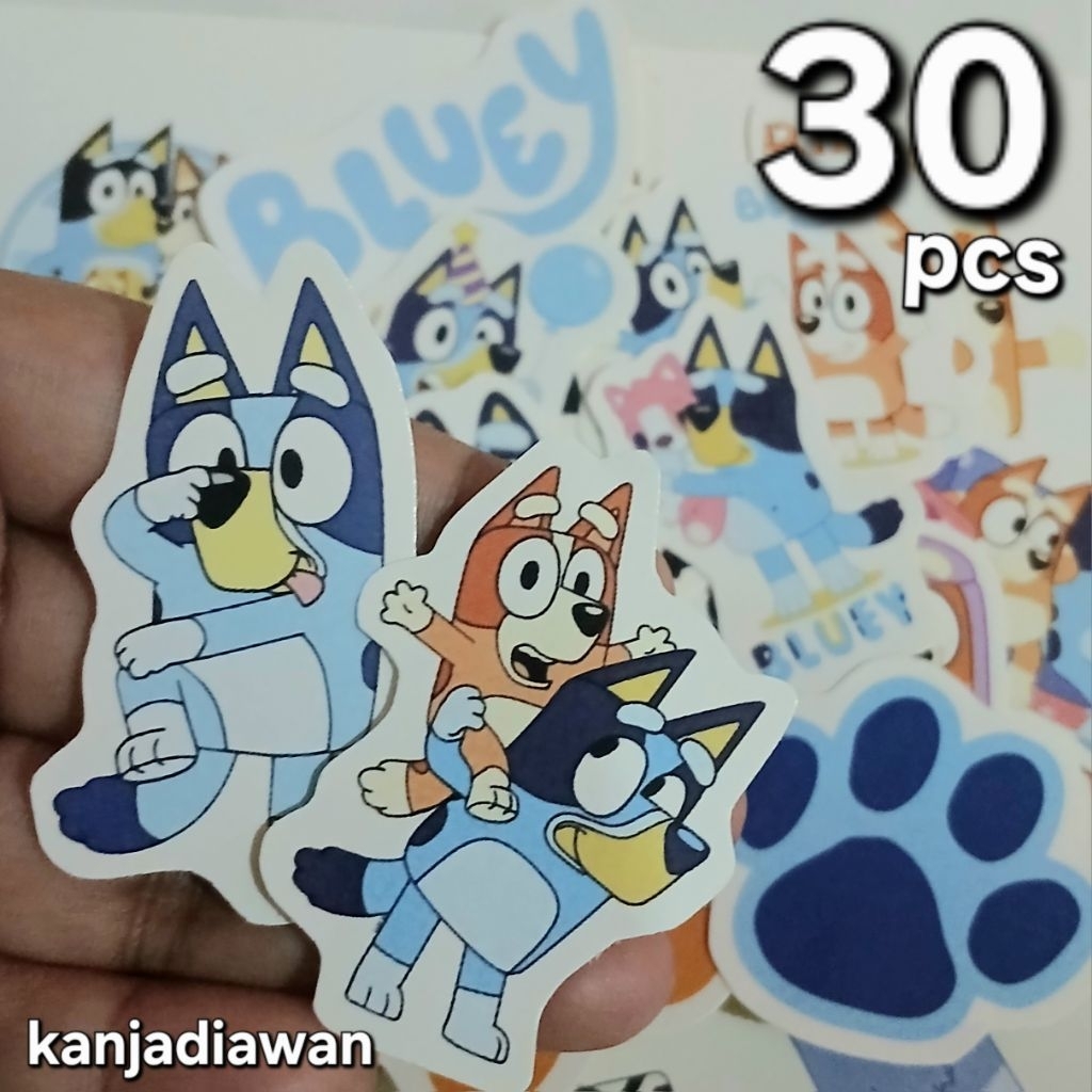 Stiker Bluey and Bingo Cartoon 30 pc Sticker Bluey Bingo For Jurnal Diary Deco