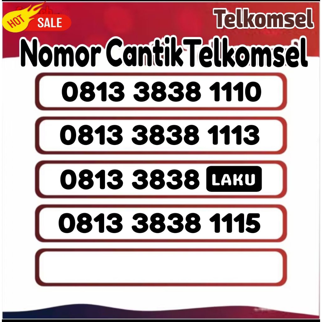 nomor cantik Telkomsel simpati abab tripel simpel murah 0813 3838 promo