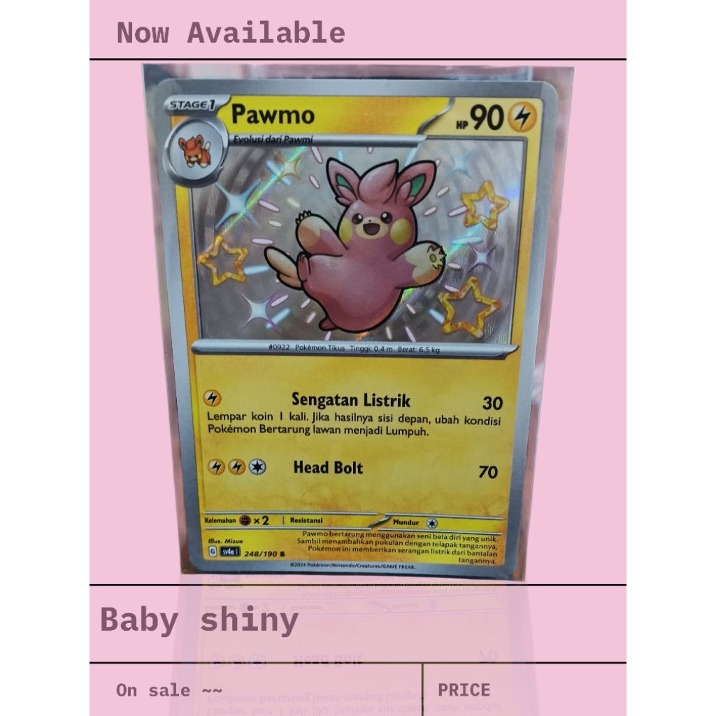 Kartu pokemon Baby shiny paldean fates IDN