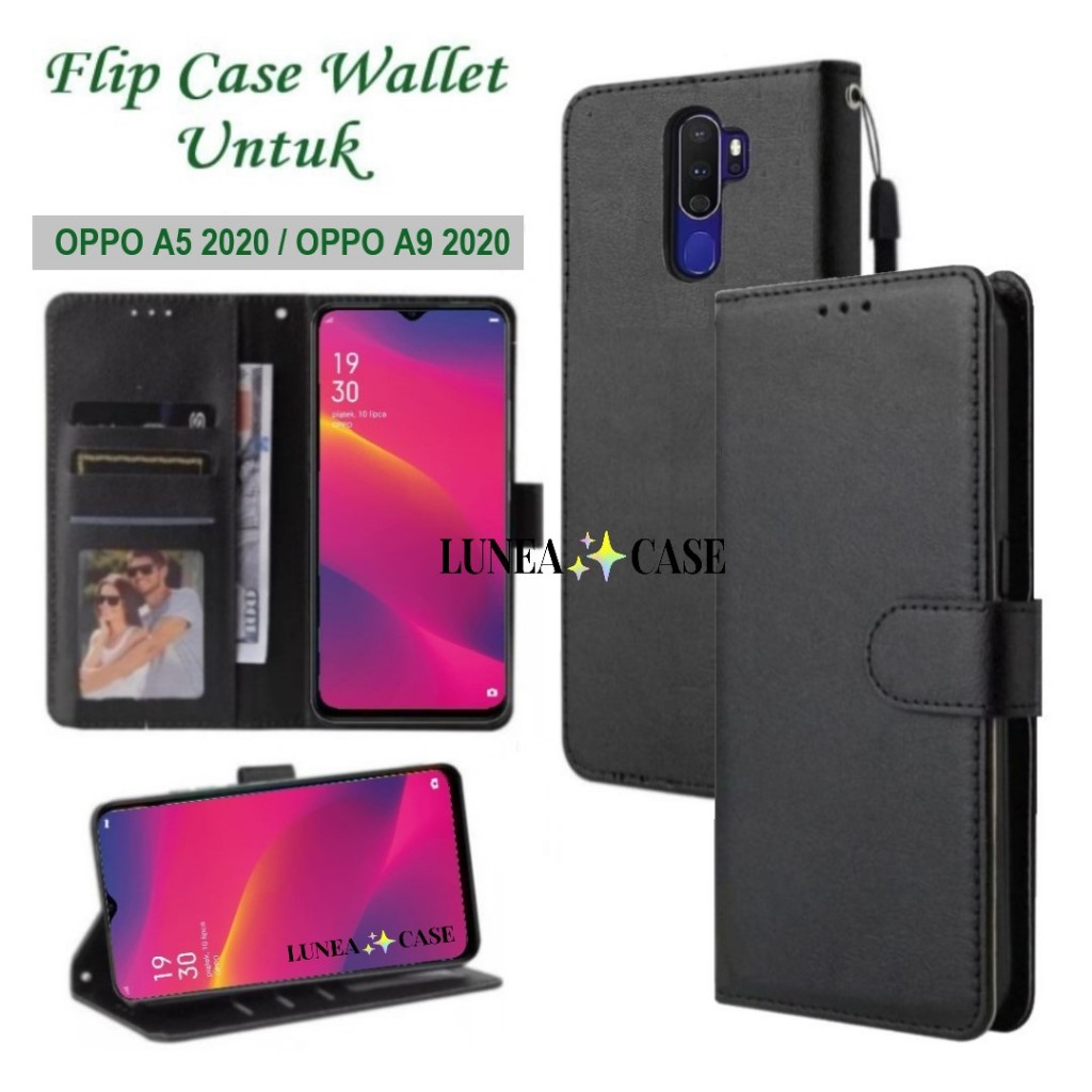 Flip case Premium For Oppo A5 2020 / OPPO A9 2020  Kesing hp Bisa di buka tutup Case Wallet Flip Cov