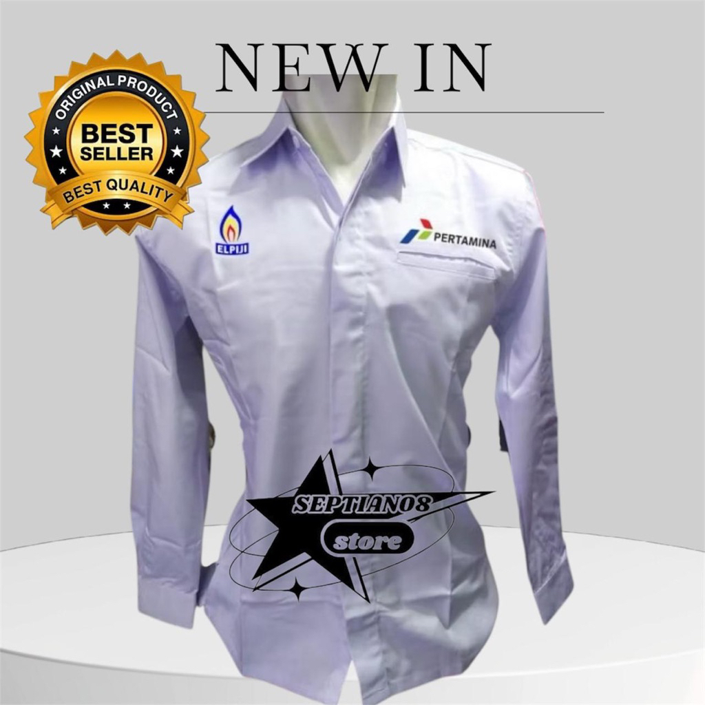 kemeja elpiji pertamina terbaru baju elpiji putih k1