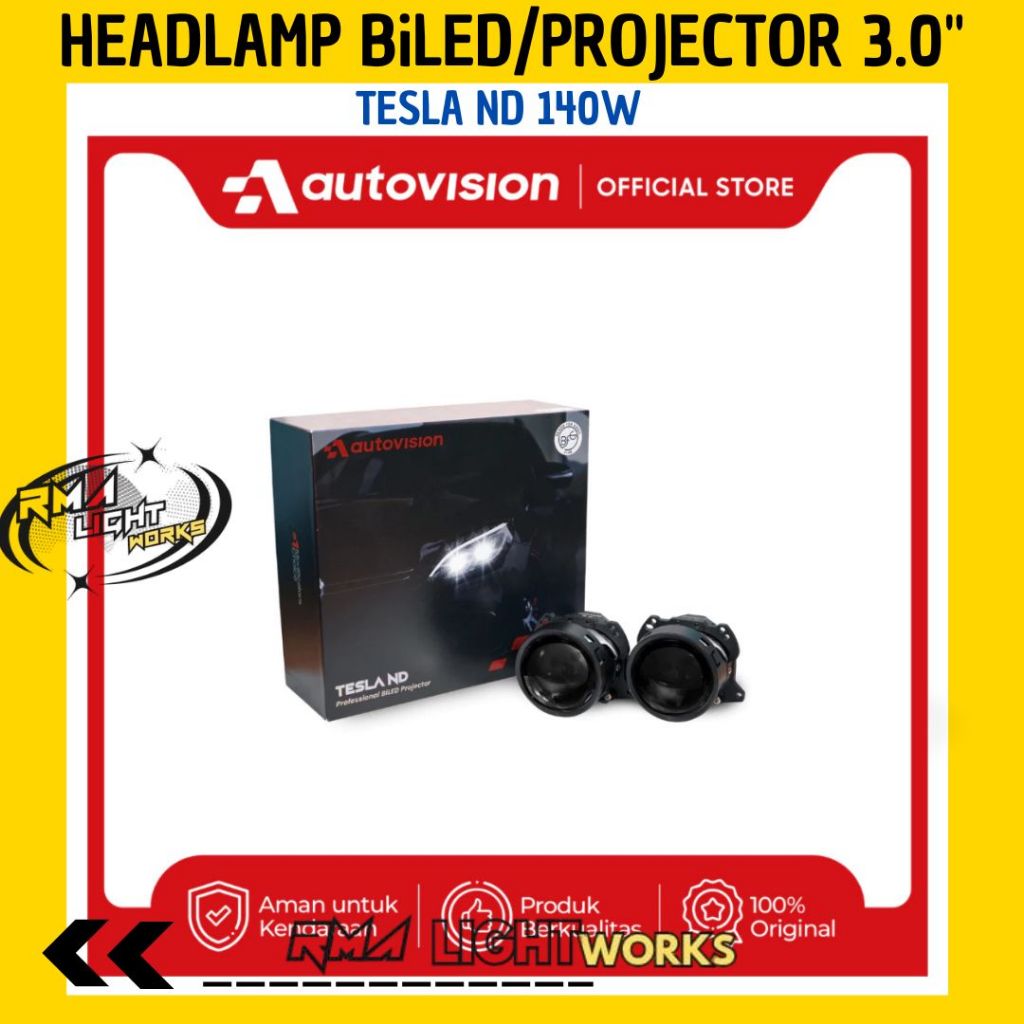 Headlamp BiLED/Projector 3.0" TESLA ND 140W 5800K