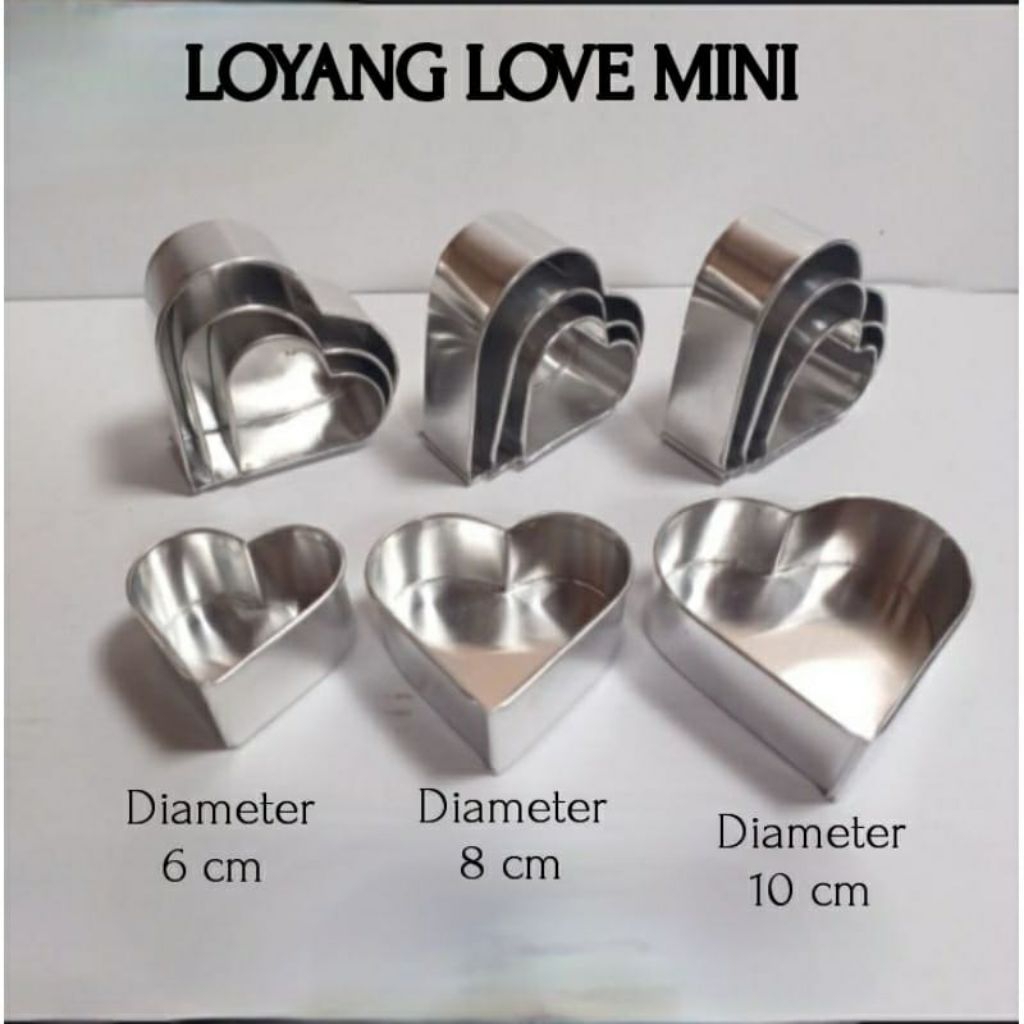 Loyang Love mini / loyang bolu bentuk love / loyang bentuk hati