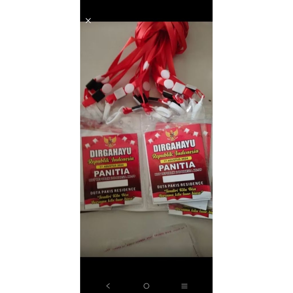 NAME TAG ID CARD PANITIA ACARA AGUSTUSAN, EVENT KONSER DAN ACARA