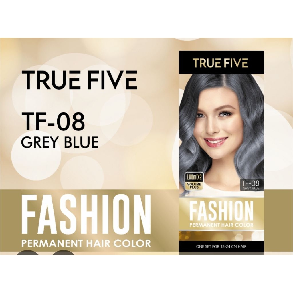 cat rambut permanen True Five Fashion Hair Color dengan pilihan warna TF-08 Grey Blue