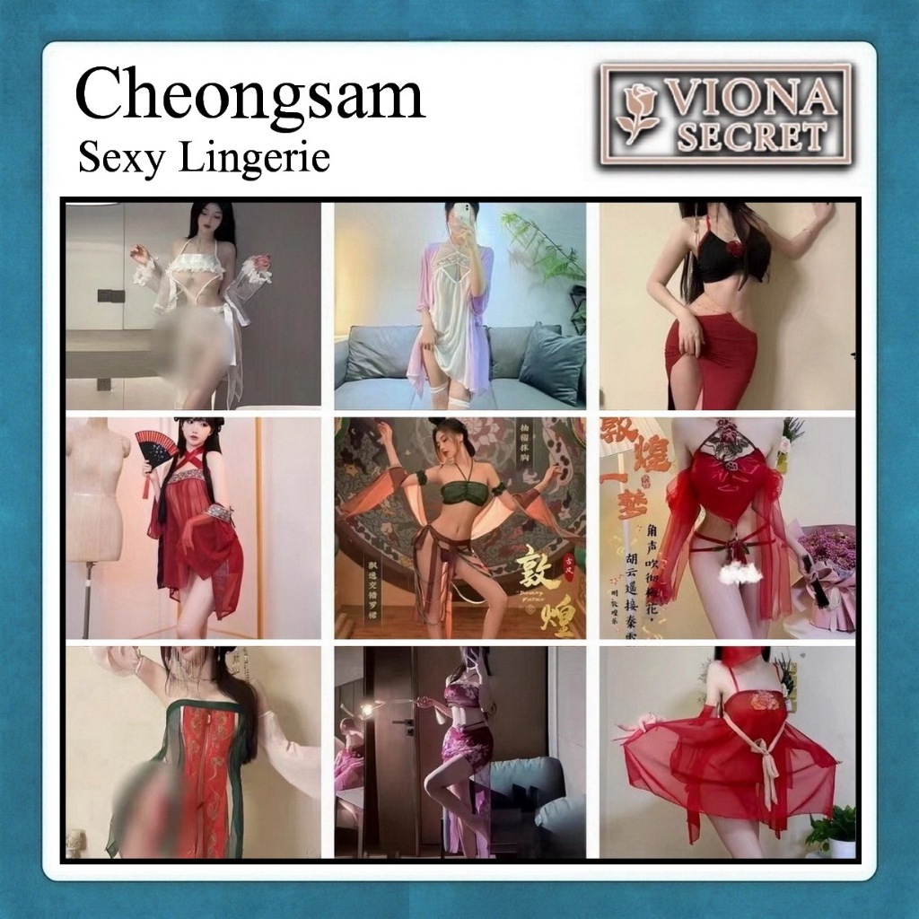 Viona Kostum Baju Adat Tradisional Gaun Malam Lingerie Santai Cheongsam Seksi China Korea Jepang 000