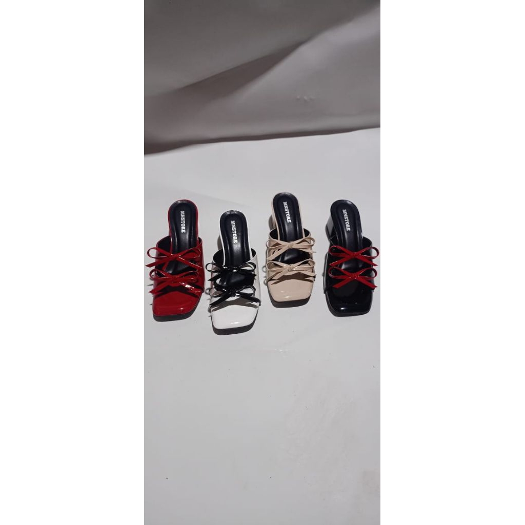 Blitz shoes Raina Sandal heels wanita glossy kekinian hak 5cm