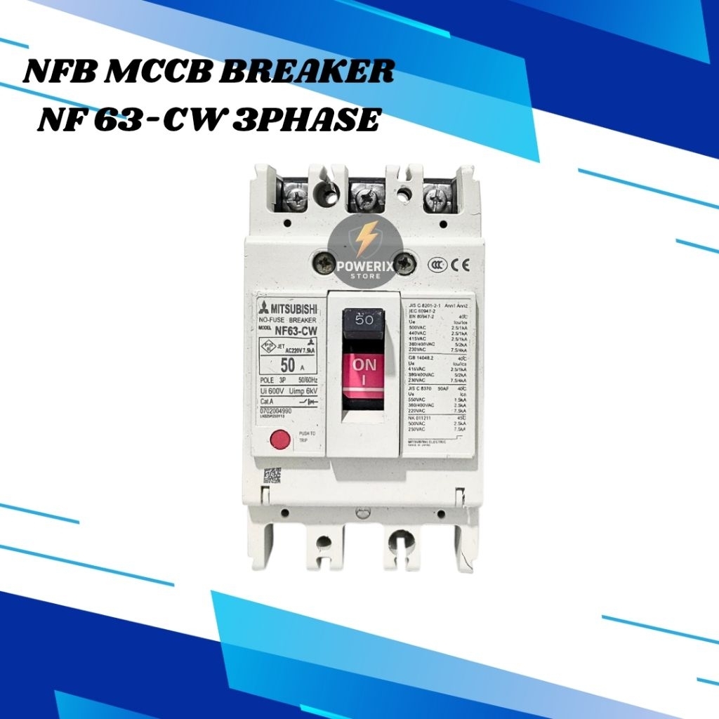 Mccb breaker NF63-CW 3phase 10a 16a 20a 25a 32a 40a 50a 63a mccb breaker mitsubishi NF63-CW 3phase