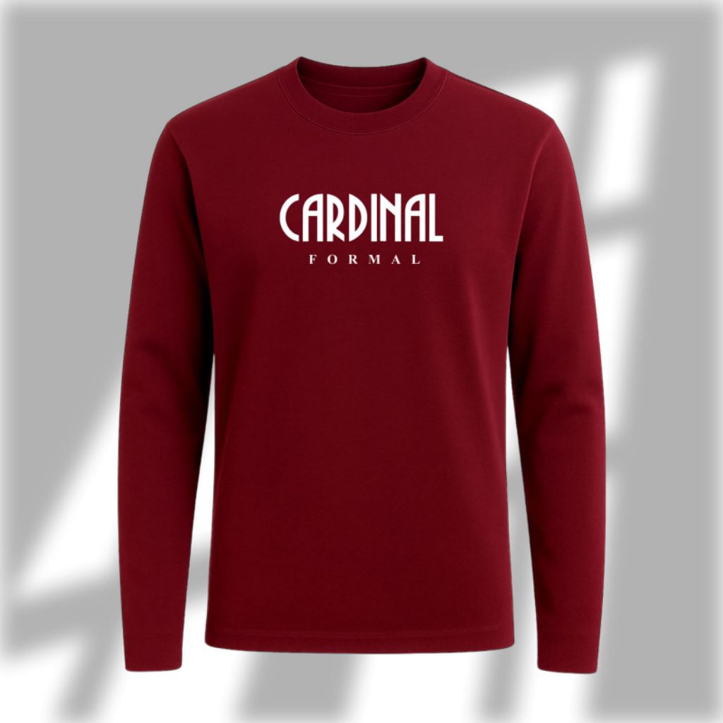 KAOS PANJANG CARDINAL TEXT PUTIH Tshirt Premium Quality Lengan Panjang Pria Wanita