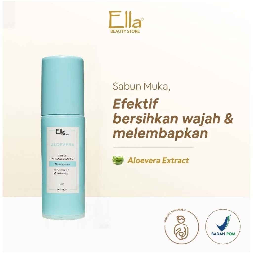 Ella Skincare Gentle Facial Gel Clenaser Aloevera | Facial wash, Sabun Muka 100% Original