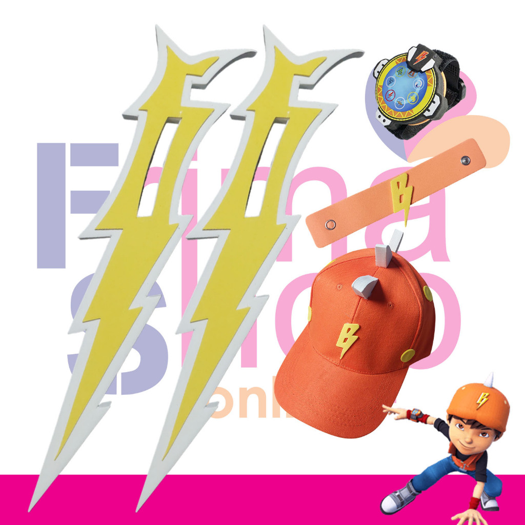 TOPI + JAM TANGAN PROYEKTOR + KERIS PETIR BOBOIBOY GALAXY