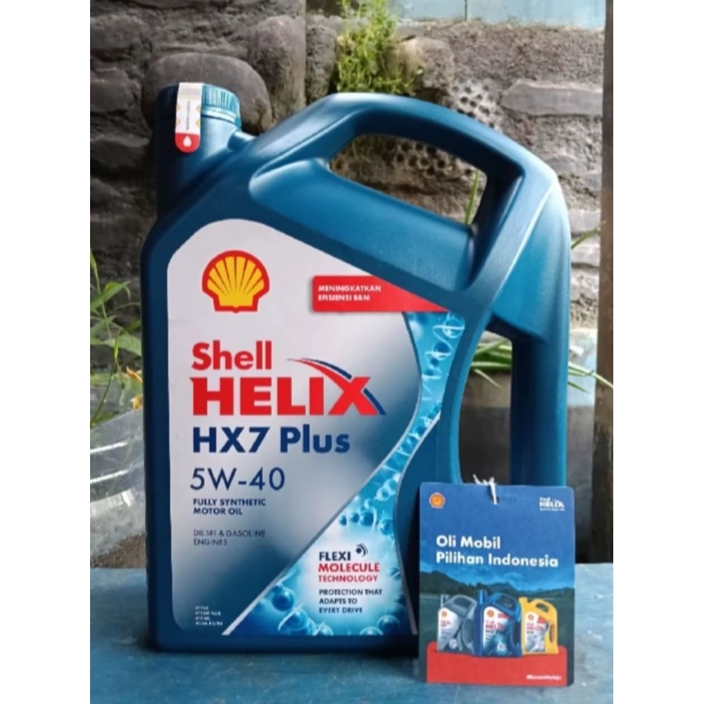 OLI MOBIL SHELL HELIX HX7 PLUS 5W-40 4LITER FULL SYNTHETIC FREE GANTUNGAN SERVIS
