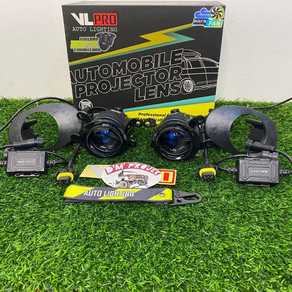 FOGLAMP BILED 2 INCHI 3 WARNA VLPRO FP2 C3 BRACKET TOYOTA HONDA OVALLAMPU TAMBAHAN BUMPER MOBIL JAZZ